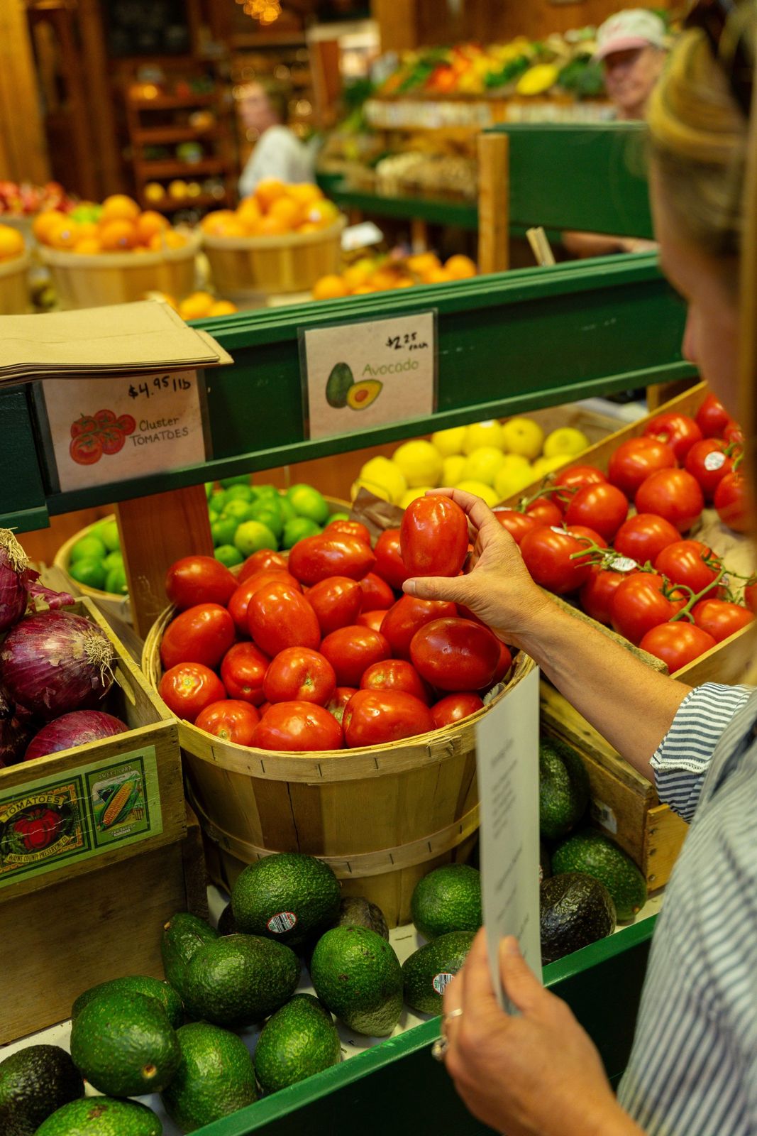 Tomatoes and greens at Morning Glory Farm